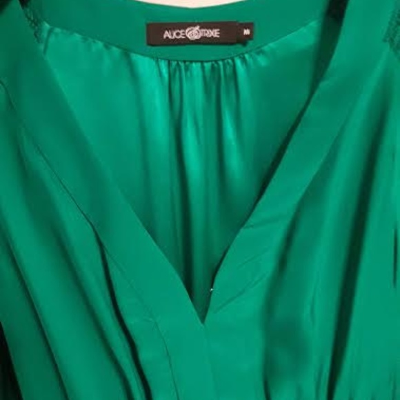 Alice and Trixie silk emerald green dress - Picture 4 of 8